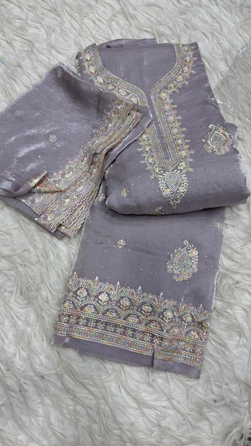 Party Wear 3 Piece Dress Material