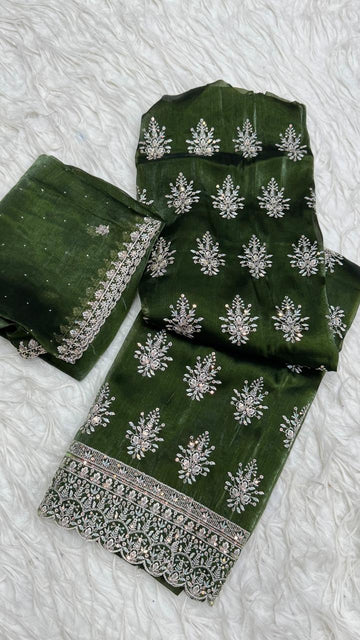 Party Wear 3 Piece Dress Material