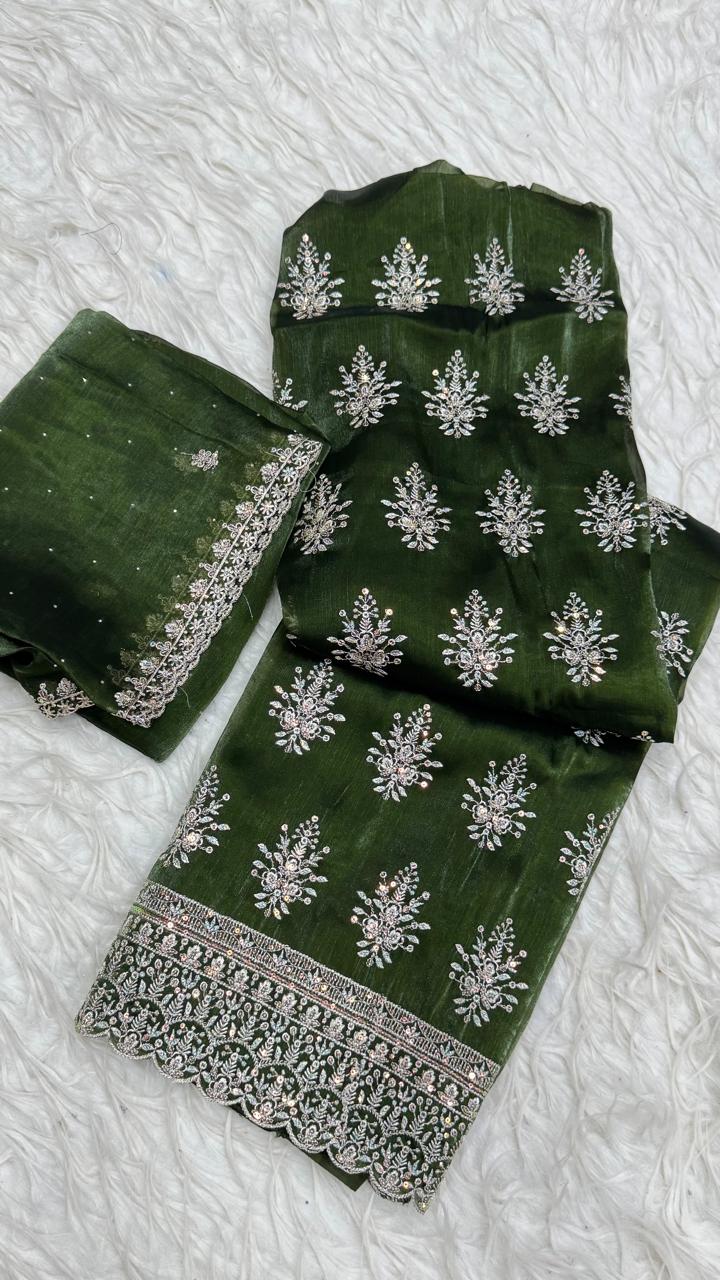 Party Wear 3 Piece Dress Material