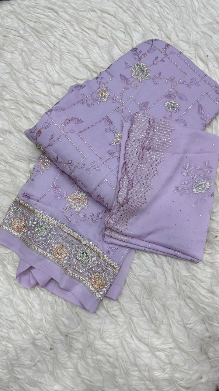 Party Wear 3 Piece Dress Material