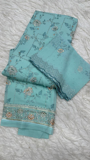 Party Wear 3 Piece Dress Material