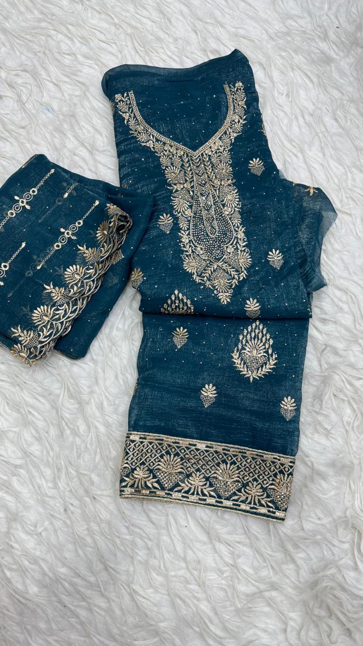 Party Wear 3 Piece Dress Material