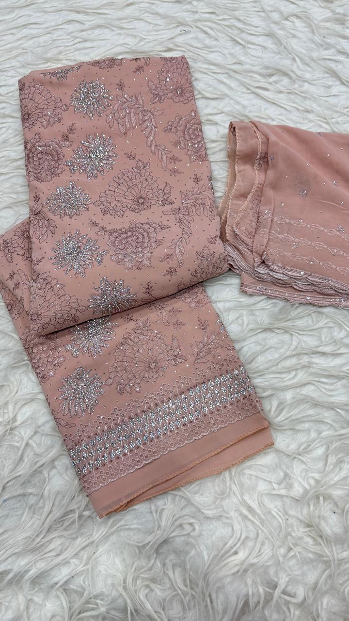 Party Wear 3 Piece Dress Material
