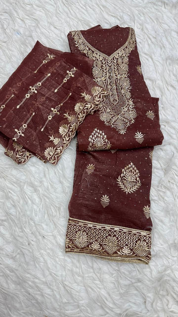 Party Wear 3 Piece Dress Material