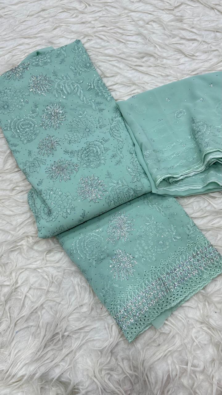 Party Wear 3 Piece Dress Material
