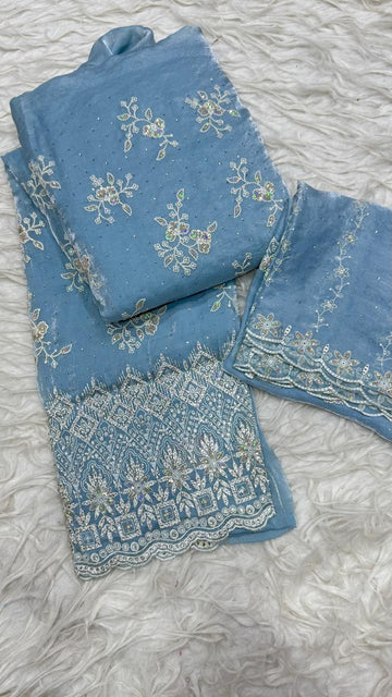 Party Wear 3 Piece Dress Material