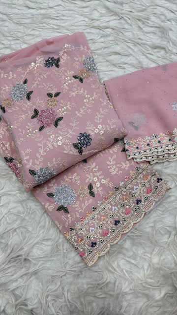 Party Wear 3 Piece Dress Material