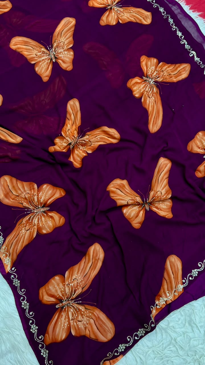 Brown Butterfly Sarees