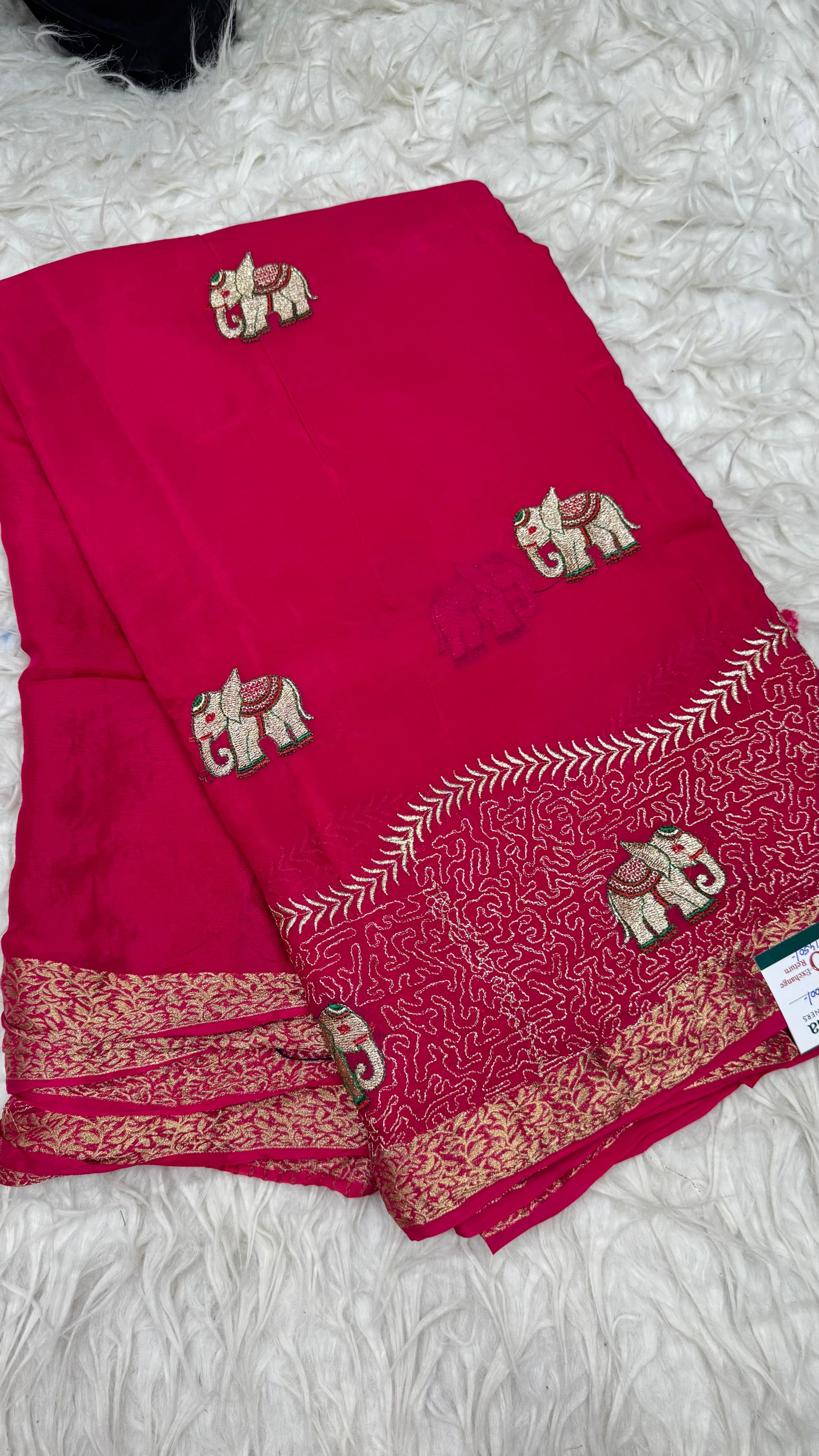 Premium Chinnon Saree