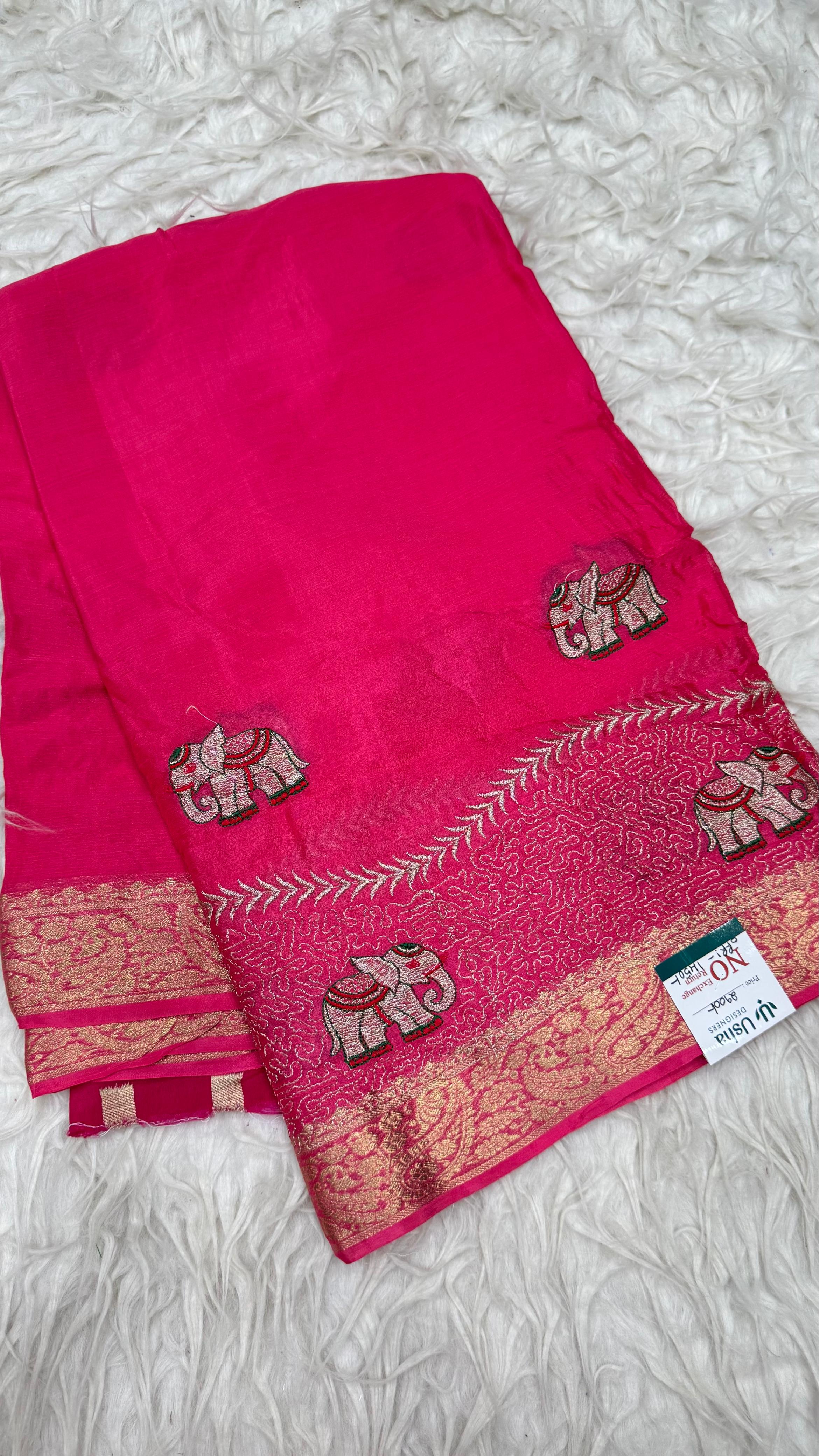 Premium Chinnon Saree