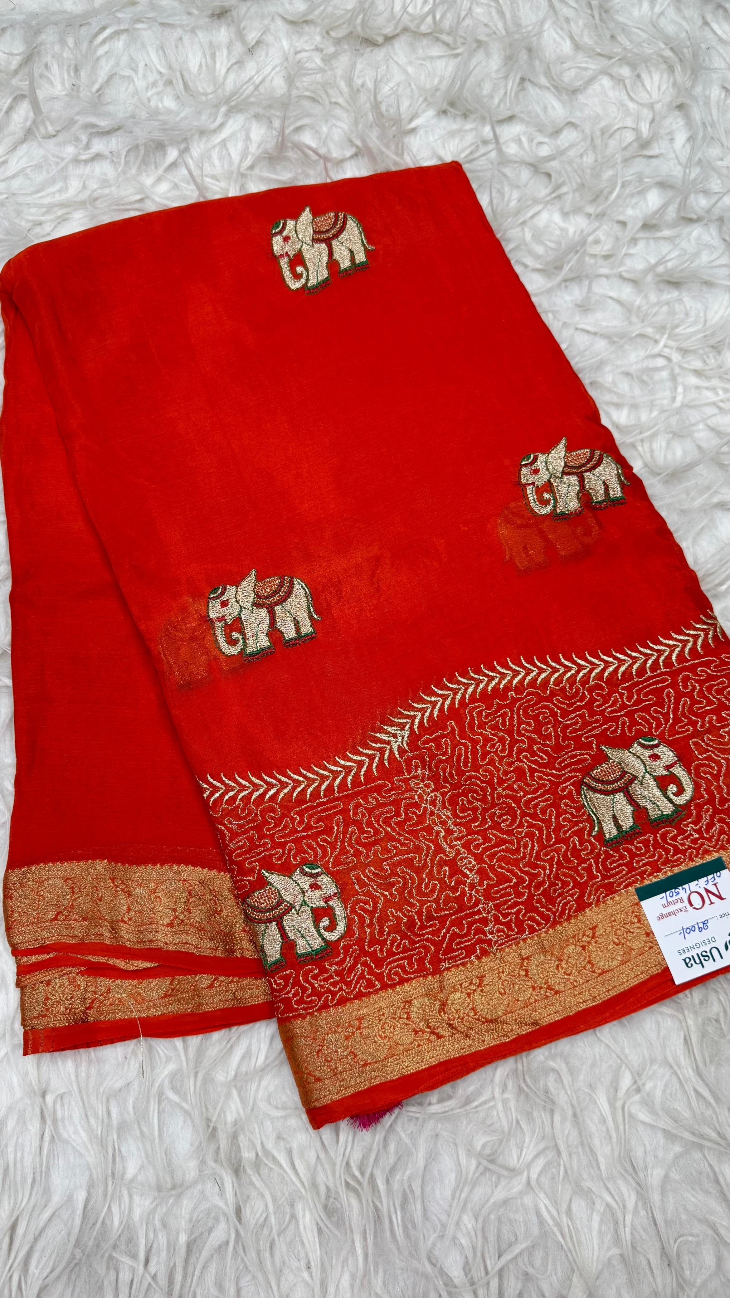 Premium Chinnon Saree