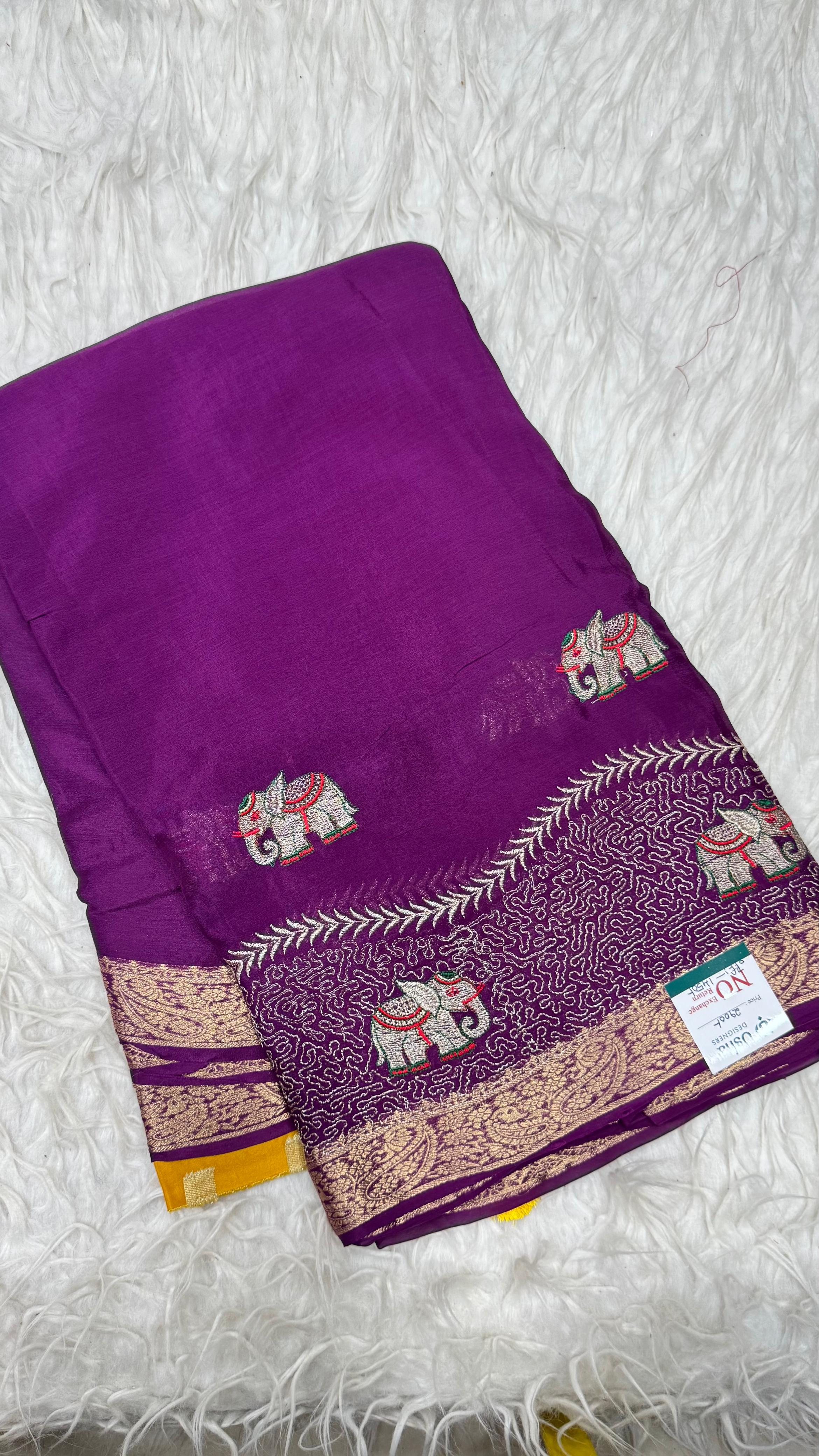 Premium Chinnon Saree