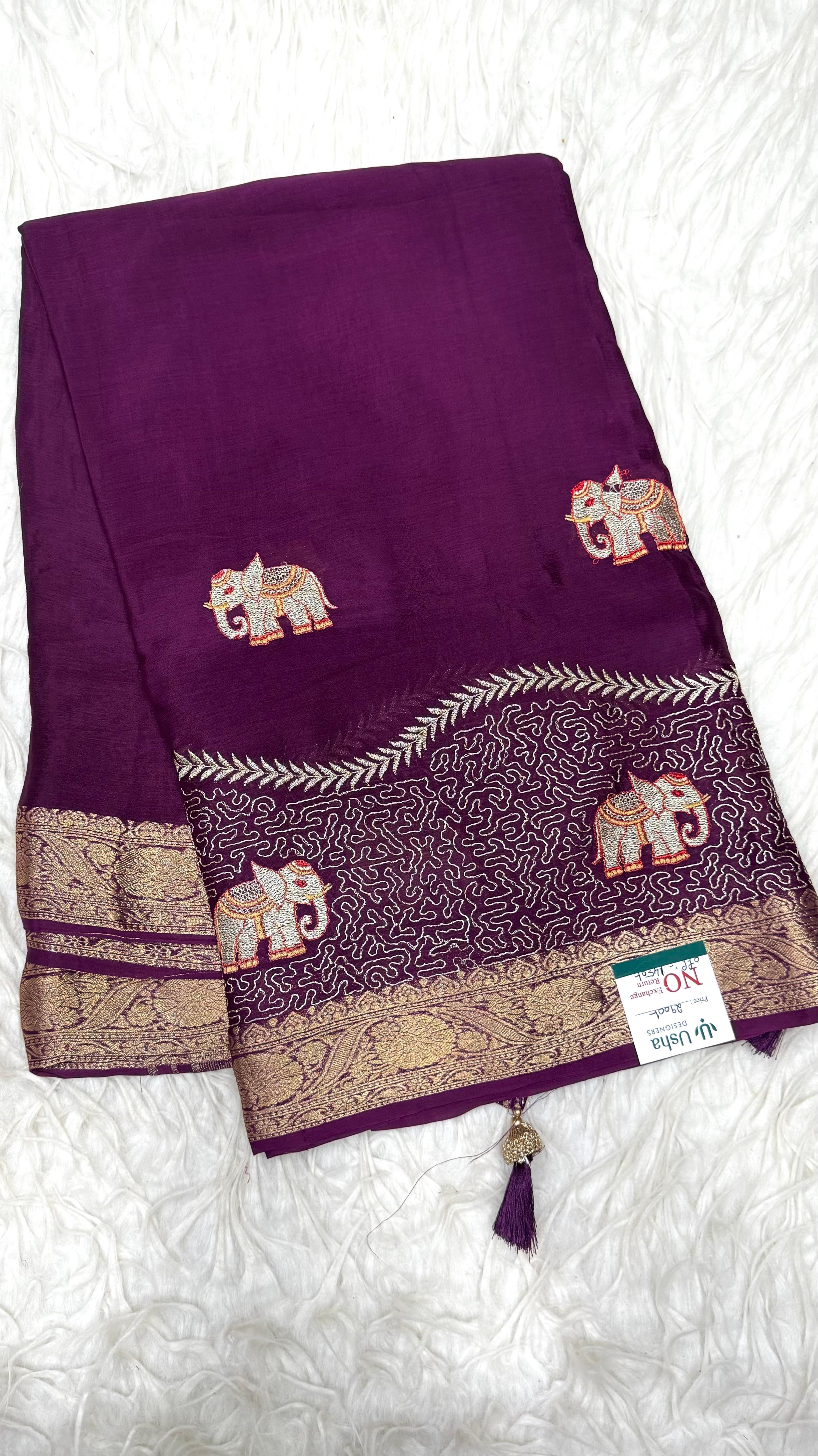 Premium Chinnon Saree