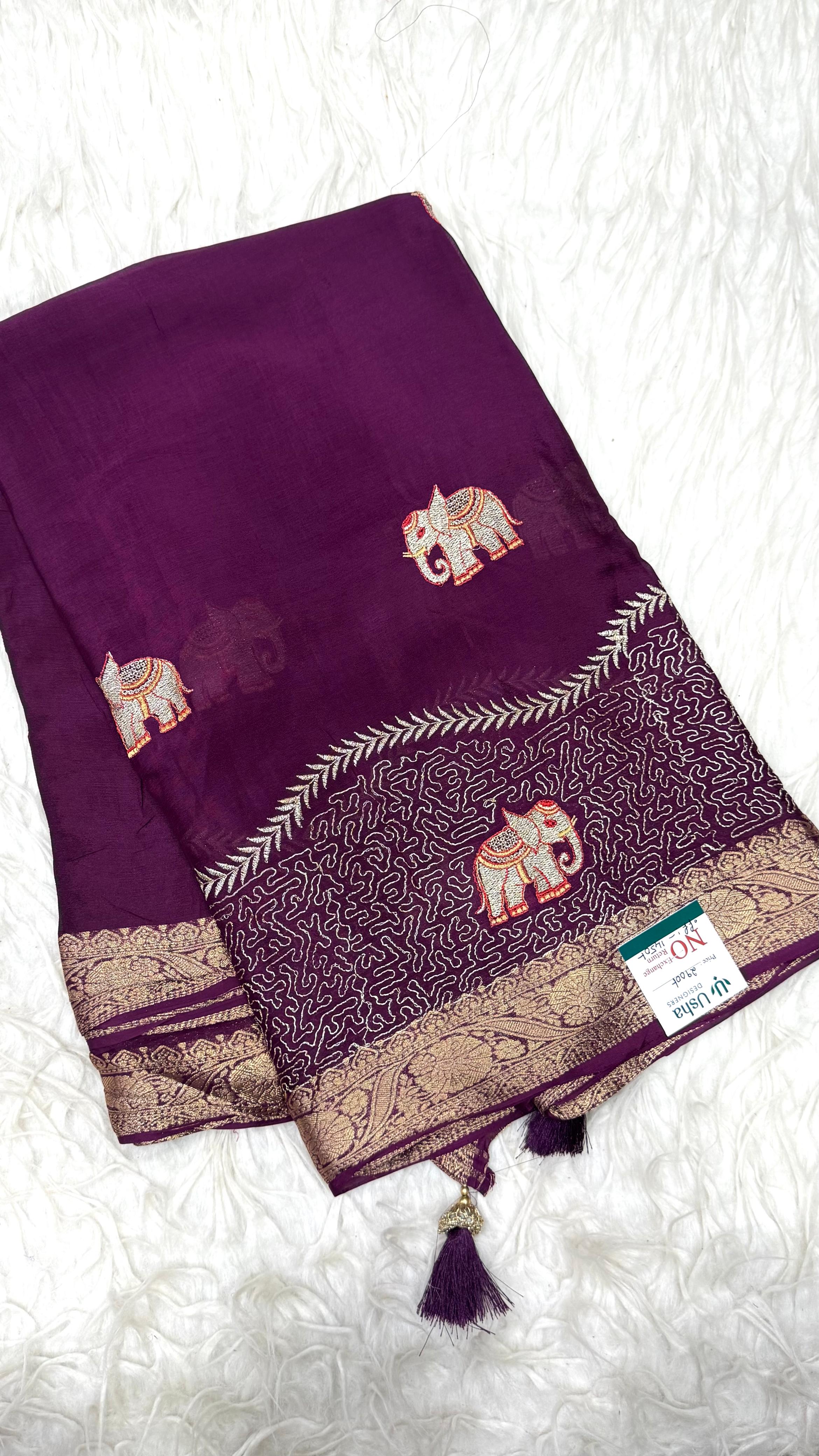 Premium Chinnon Saree