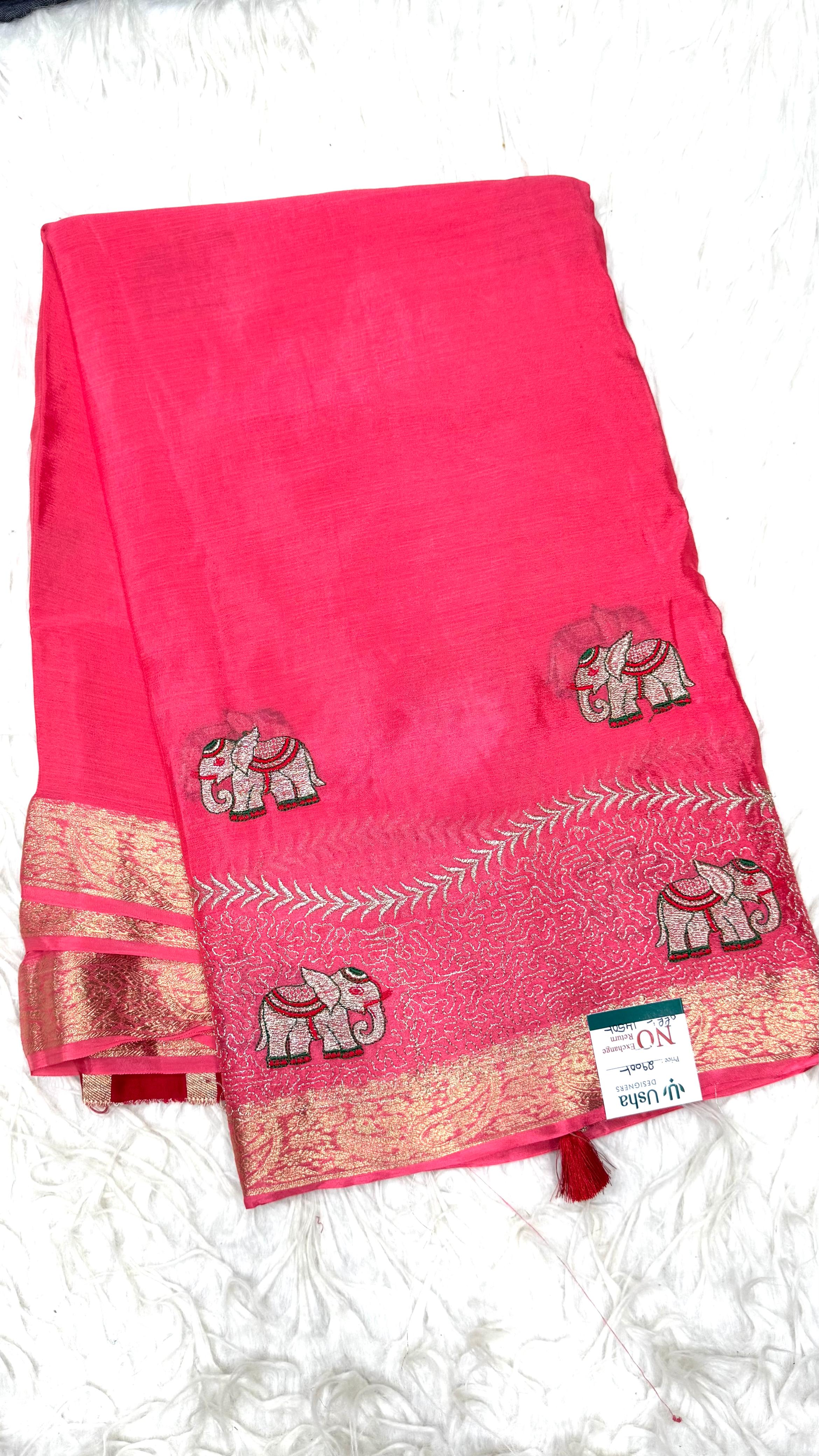 Premium Chinnon Saree