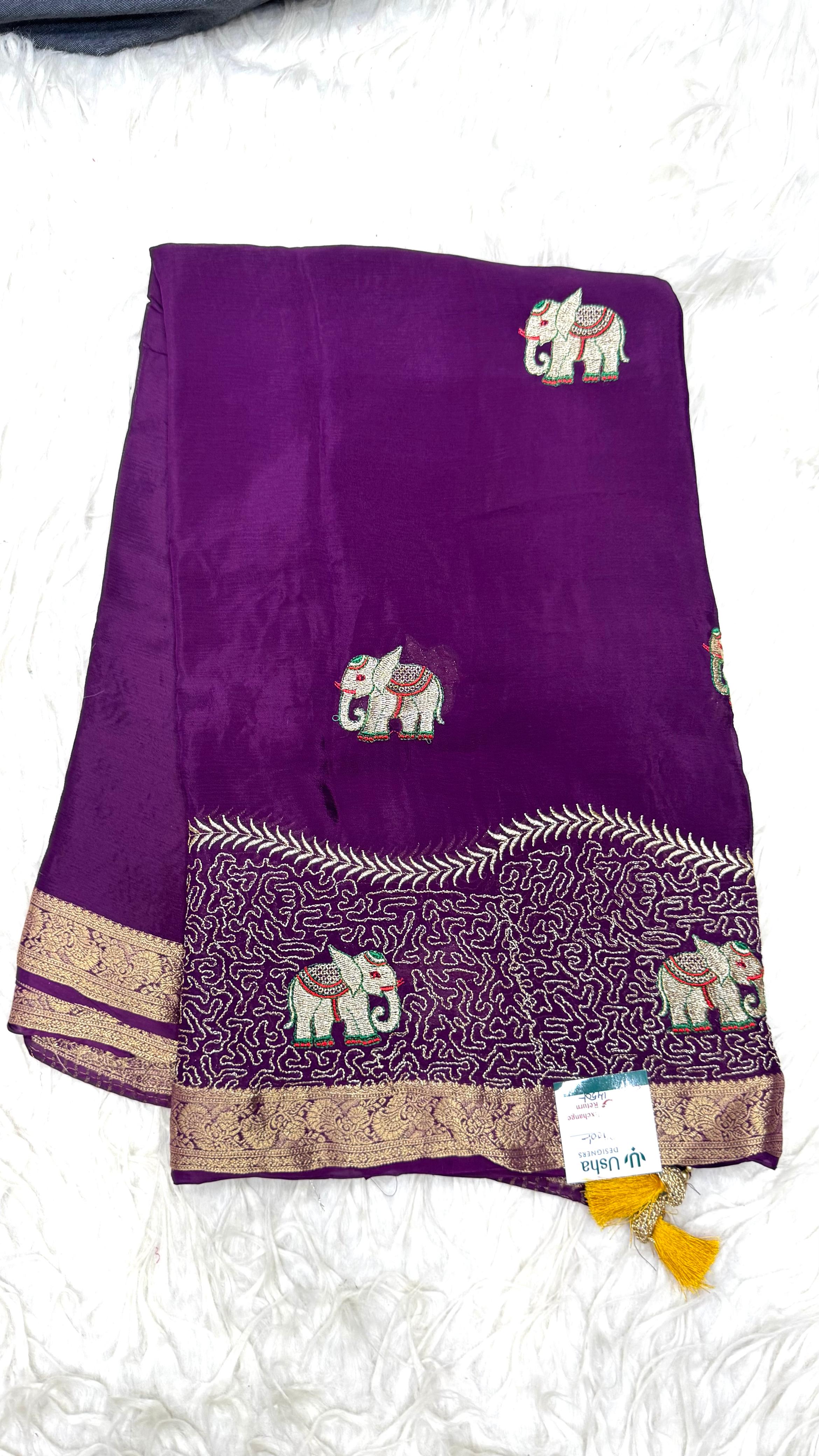 Premium Chinnon Saree