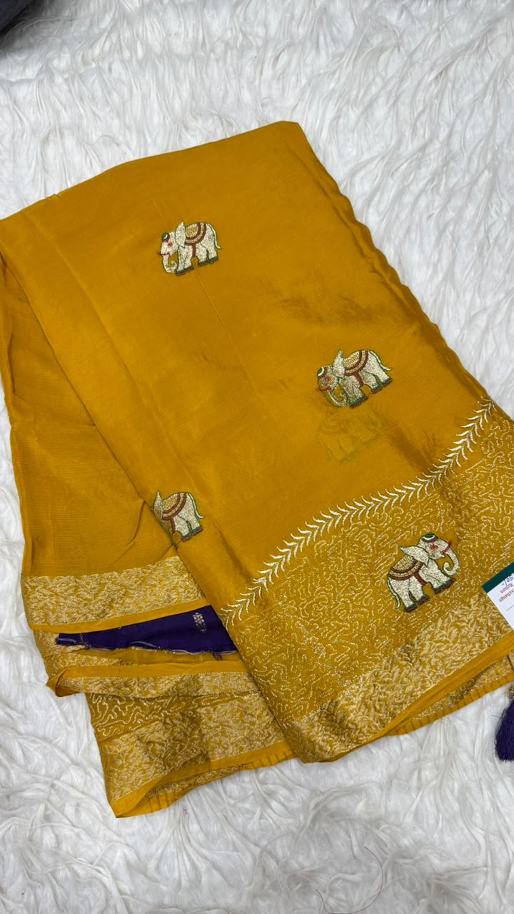 Premium Chinnon Saree