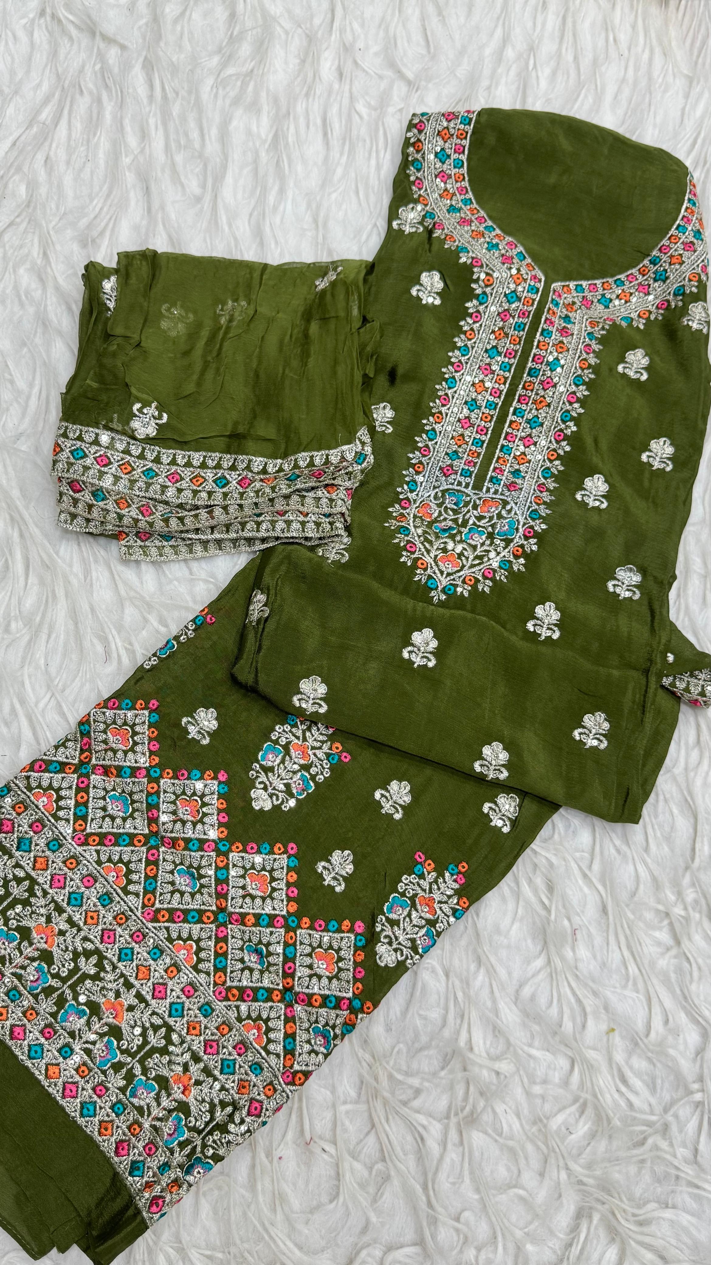 Party Wear 3Pc Dress Material