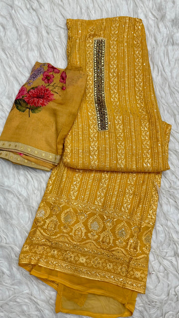 Party Wear 3Pc Dress Material