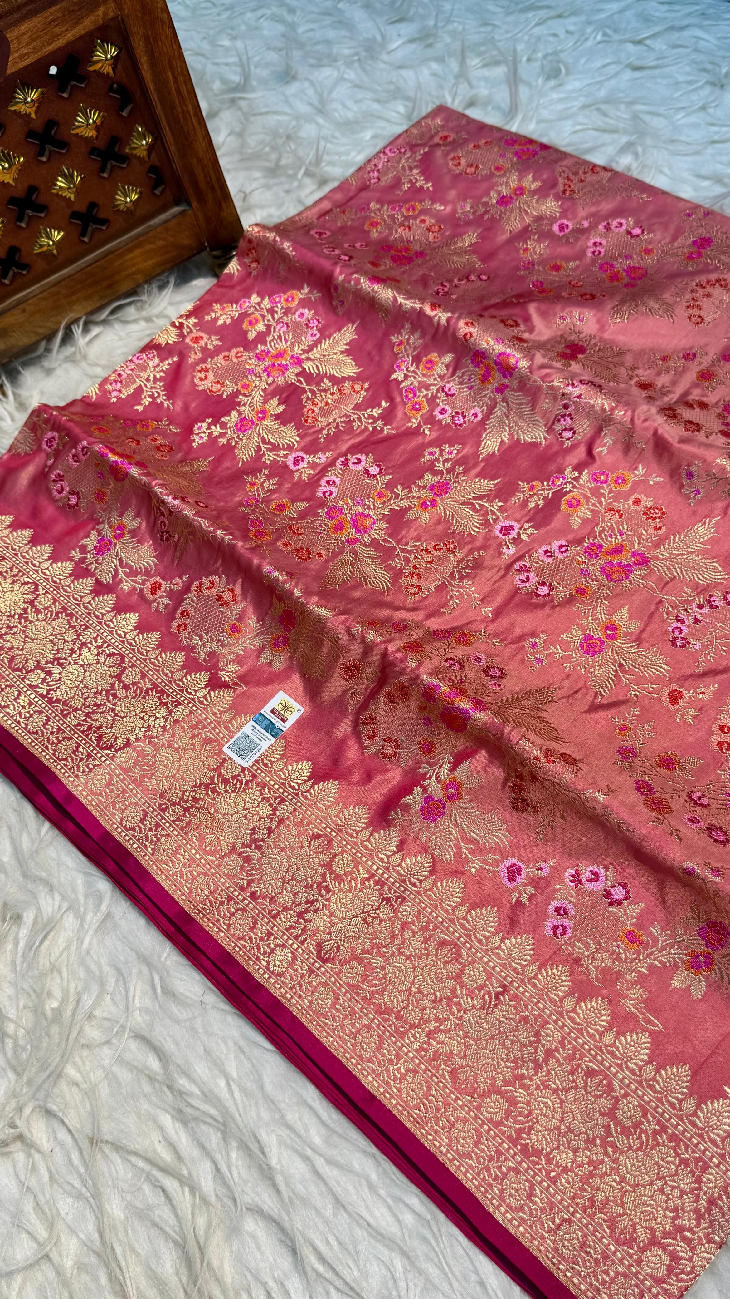 Handwoven Meenakari Pure Silk Saree
