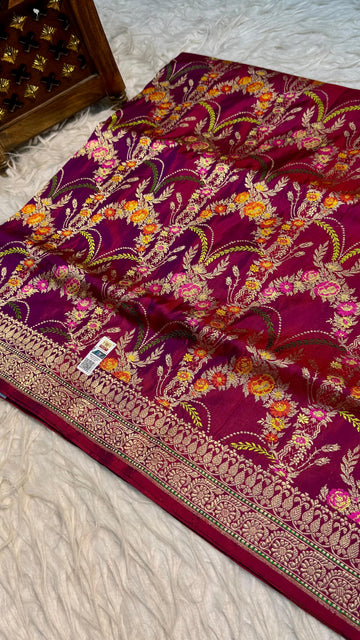 Handwoven Meenakari Pattu Saree
