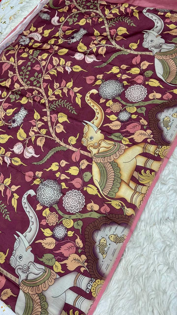 Soft Chandheri Tusser Saree