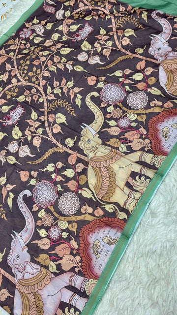 Soft Chandheri Tusser Saree