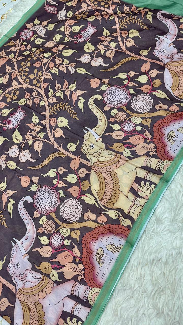 Soft Chandheri Tusser Saree