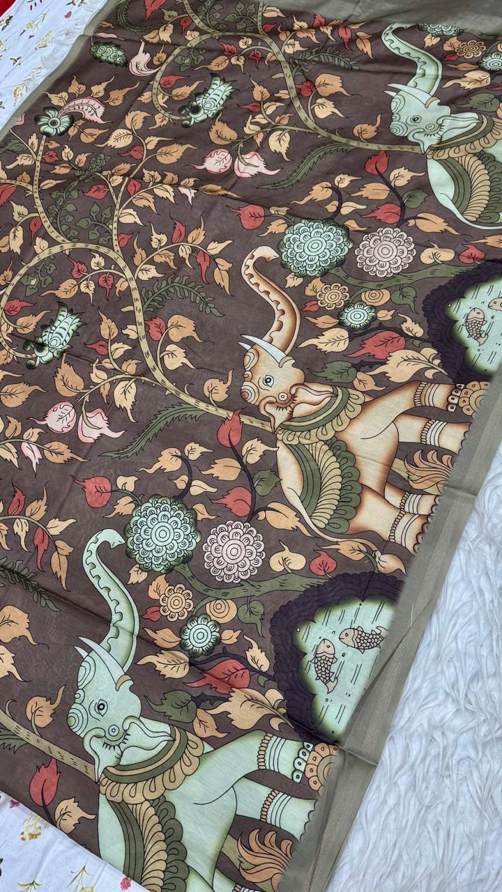Soft Chandheri Tusser Saree