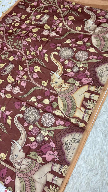 Soft Chandheri Tusser Saree