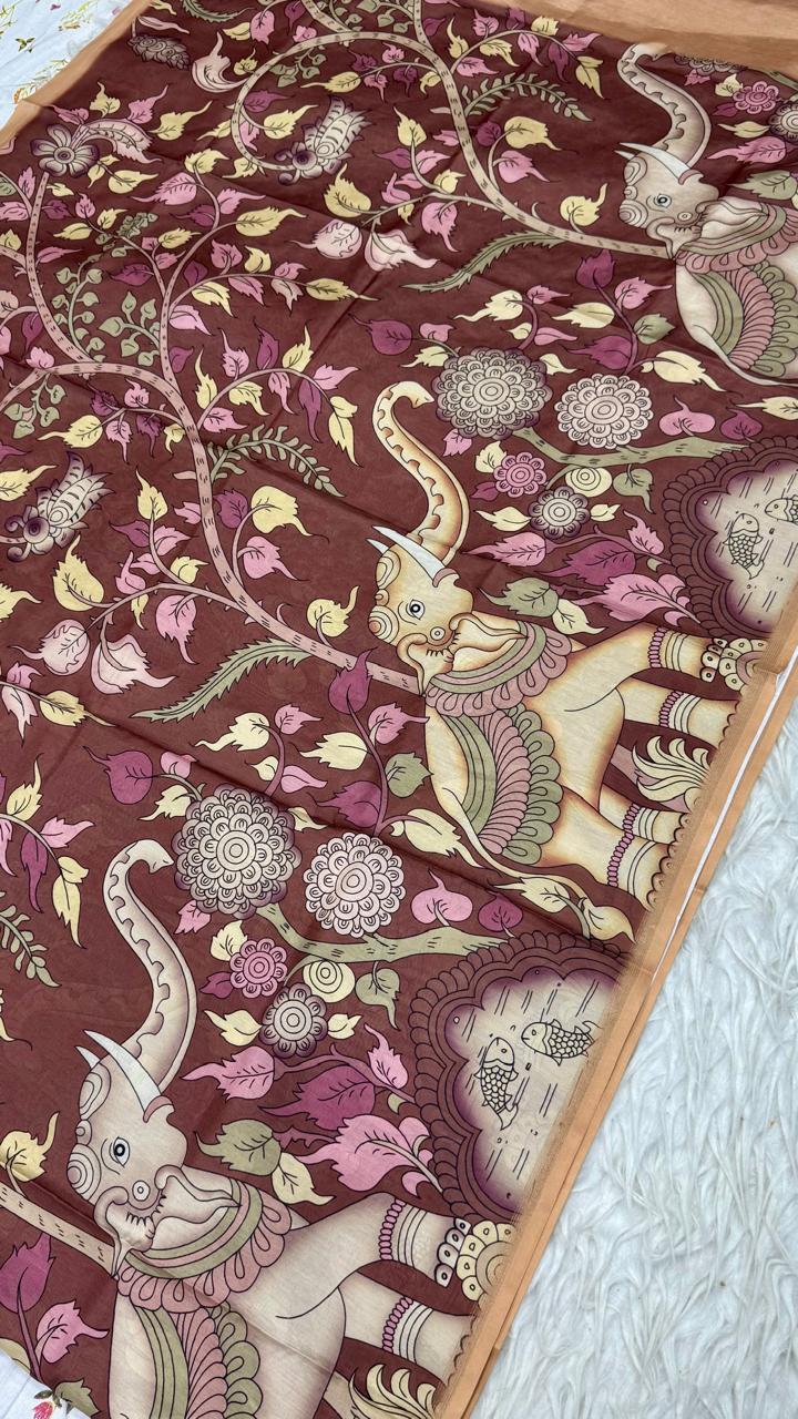 Soft Chandheri Tusser Saree
