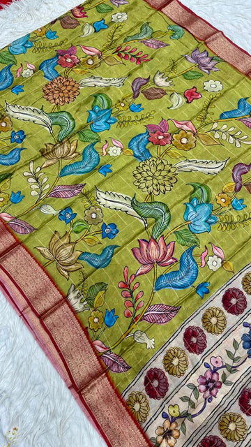 Pure Chinnon Checks Saree