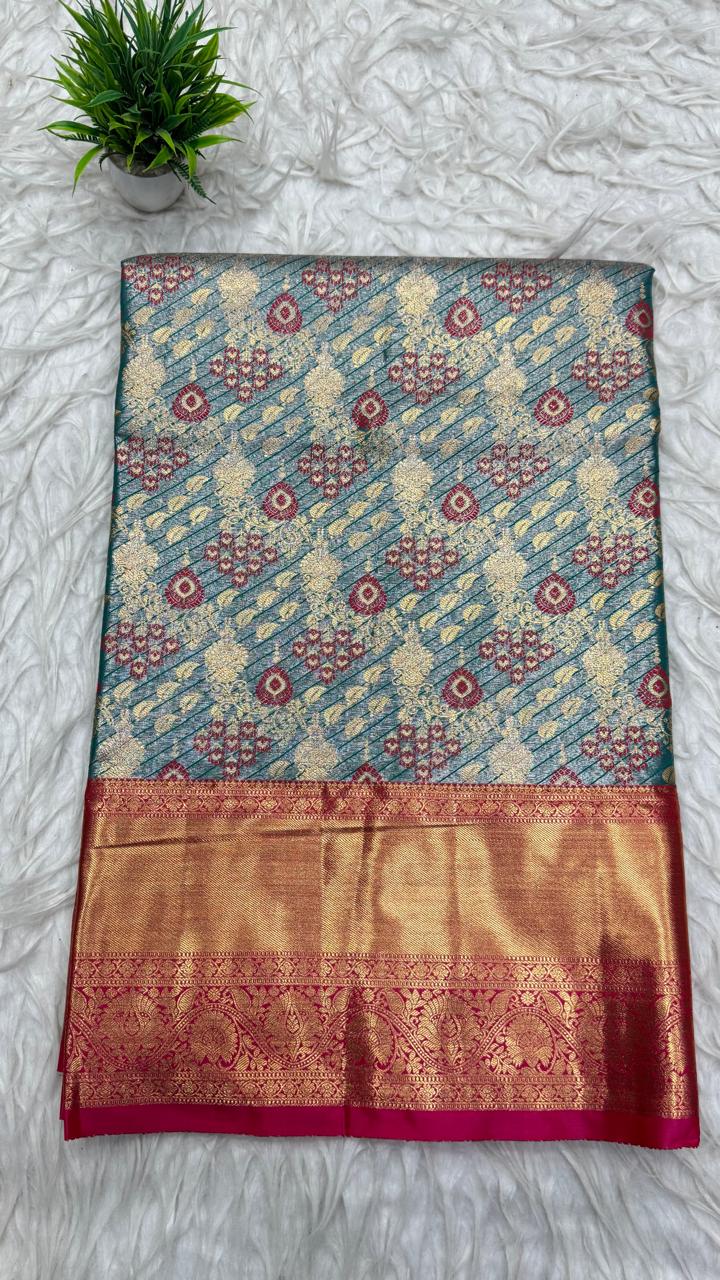 Double Ratium Dharmavaram Pattu Saree