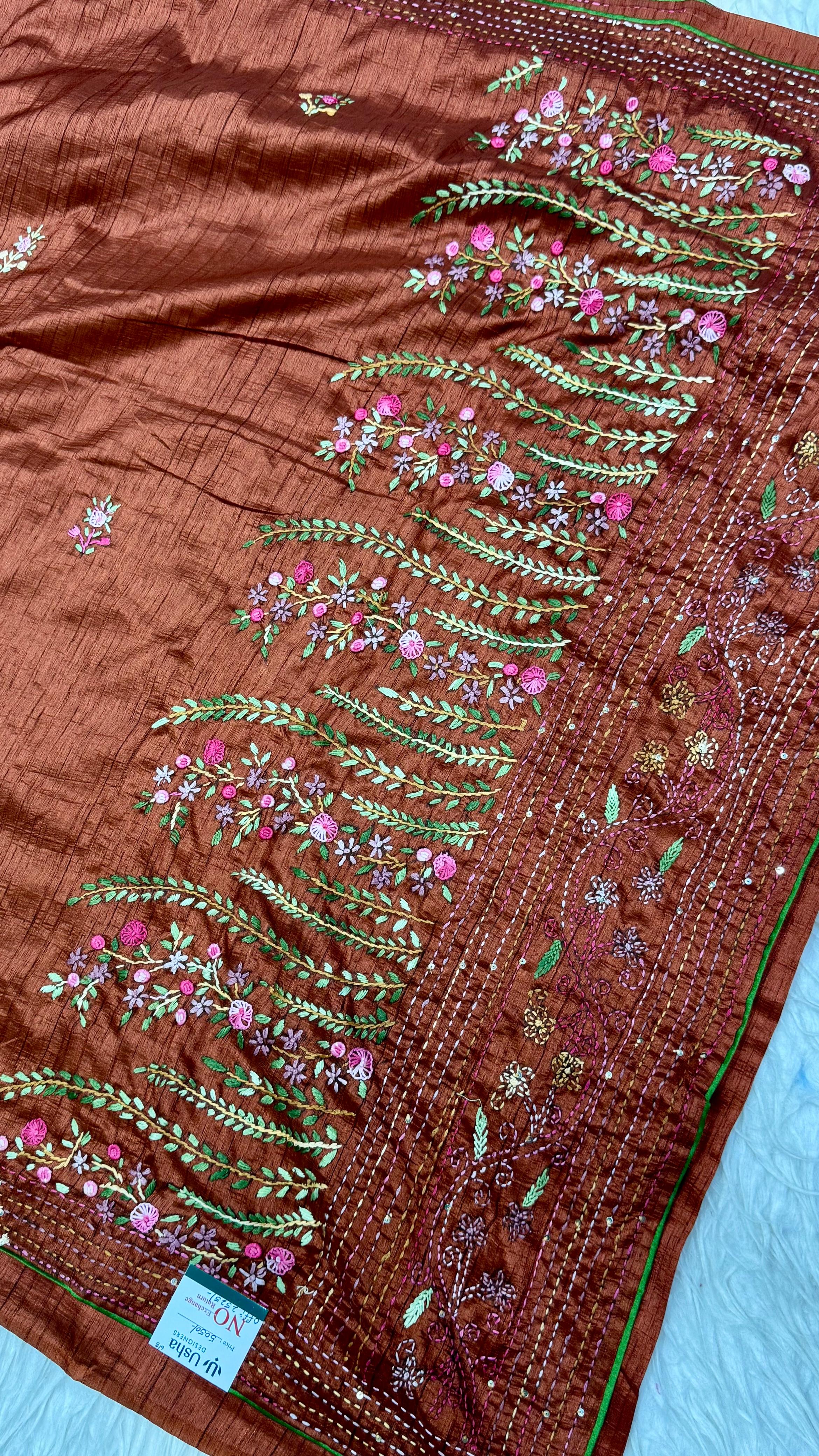 Kantha Work Saree