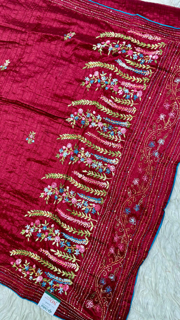 Kantha Work Saree