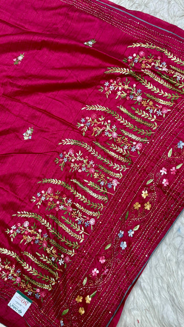 Kantha Work Saree