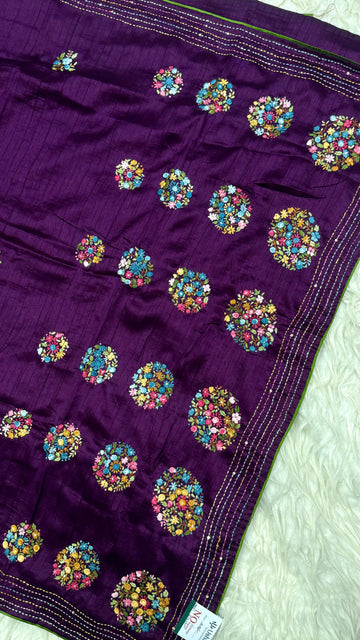 Kantha Work Saree