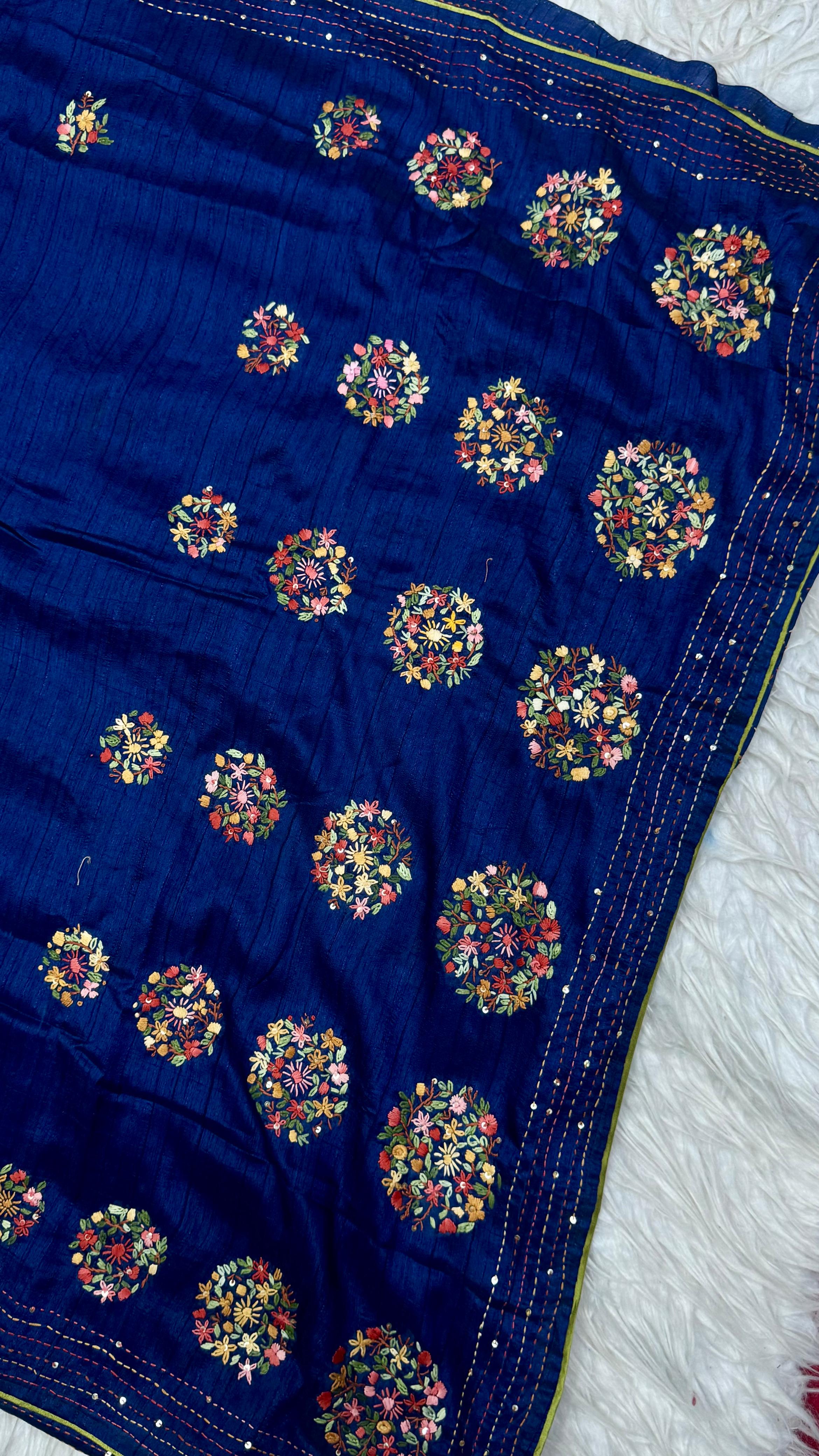 Kantha Work Saree