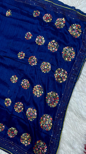 Kantha Work Saree