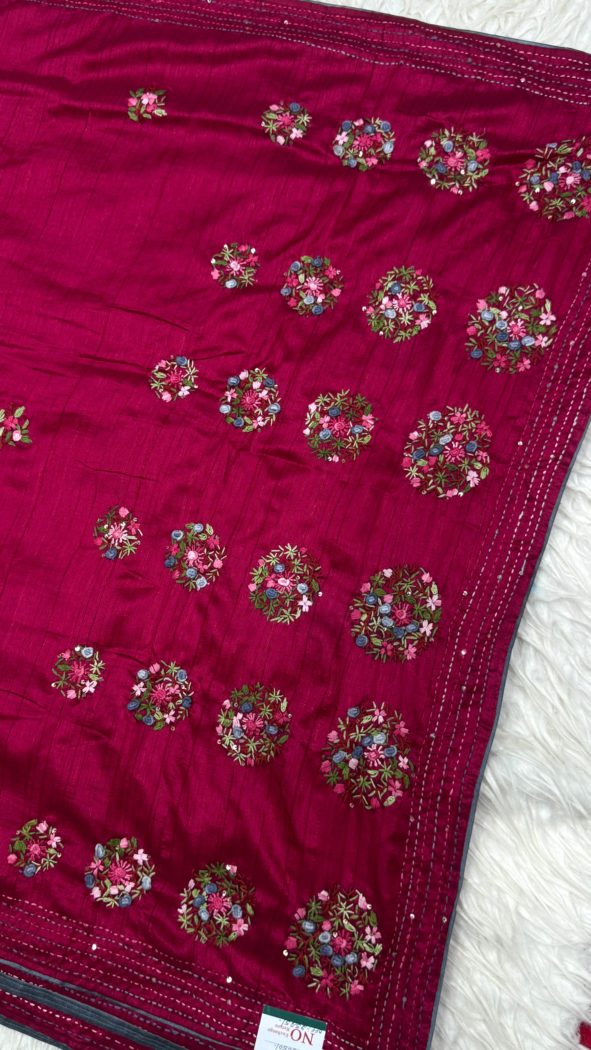 Kantha Work Saree