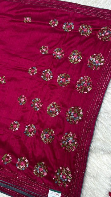 Kantha Work Saree