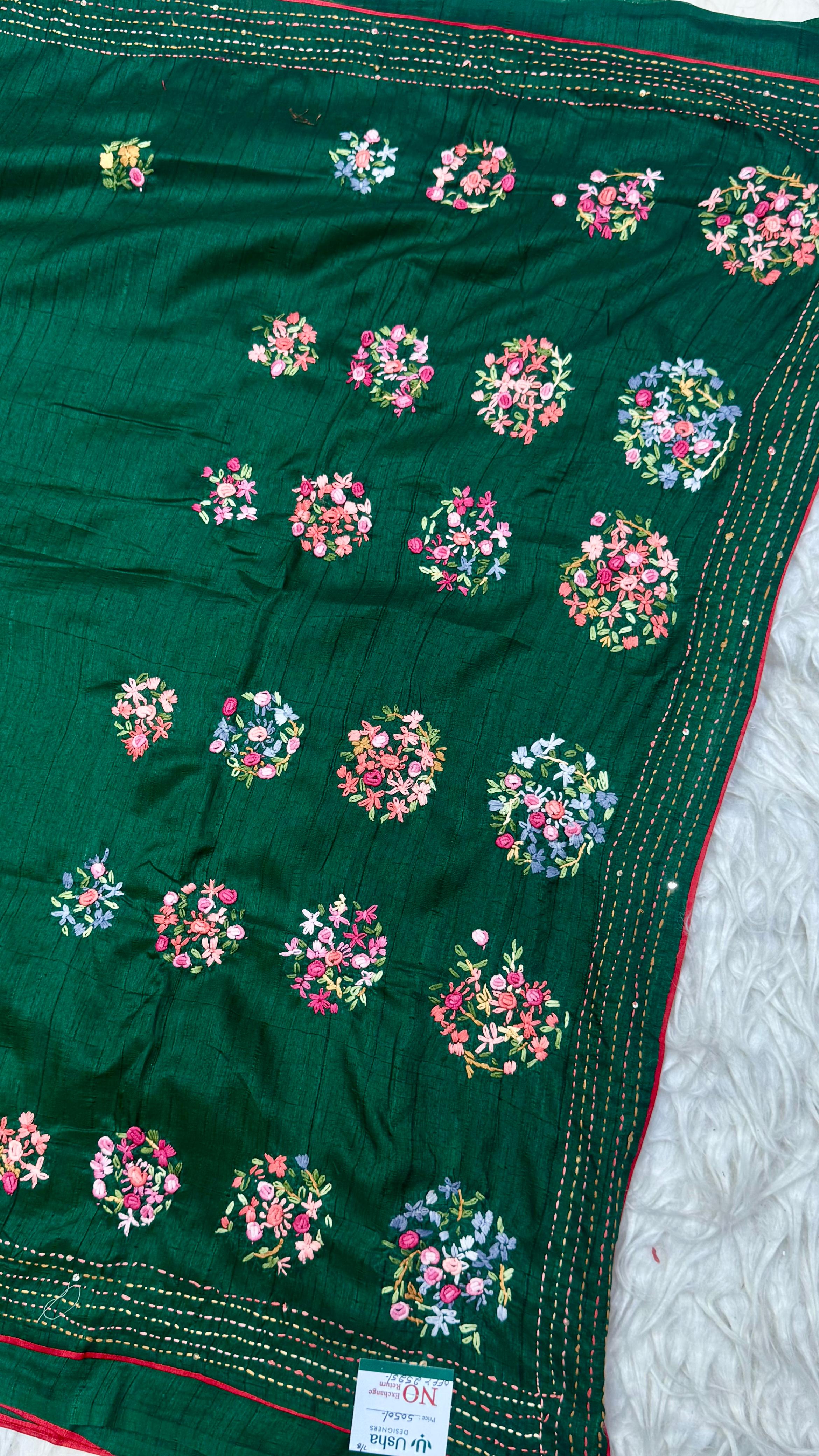 Kantha Work Saree
