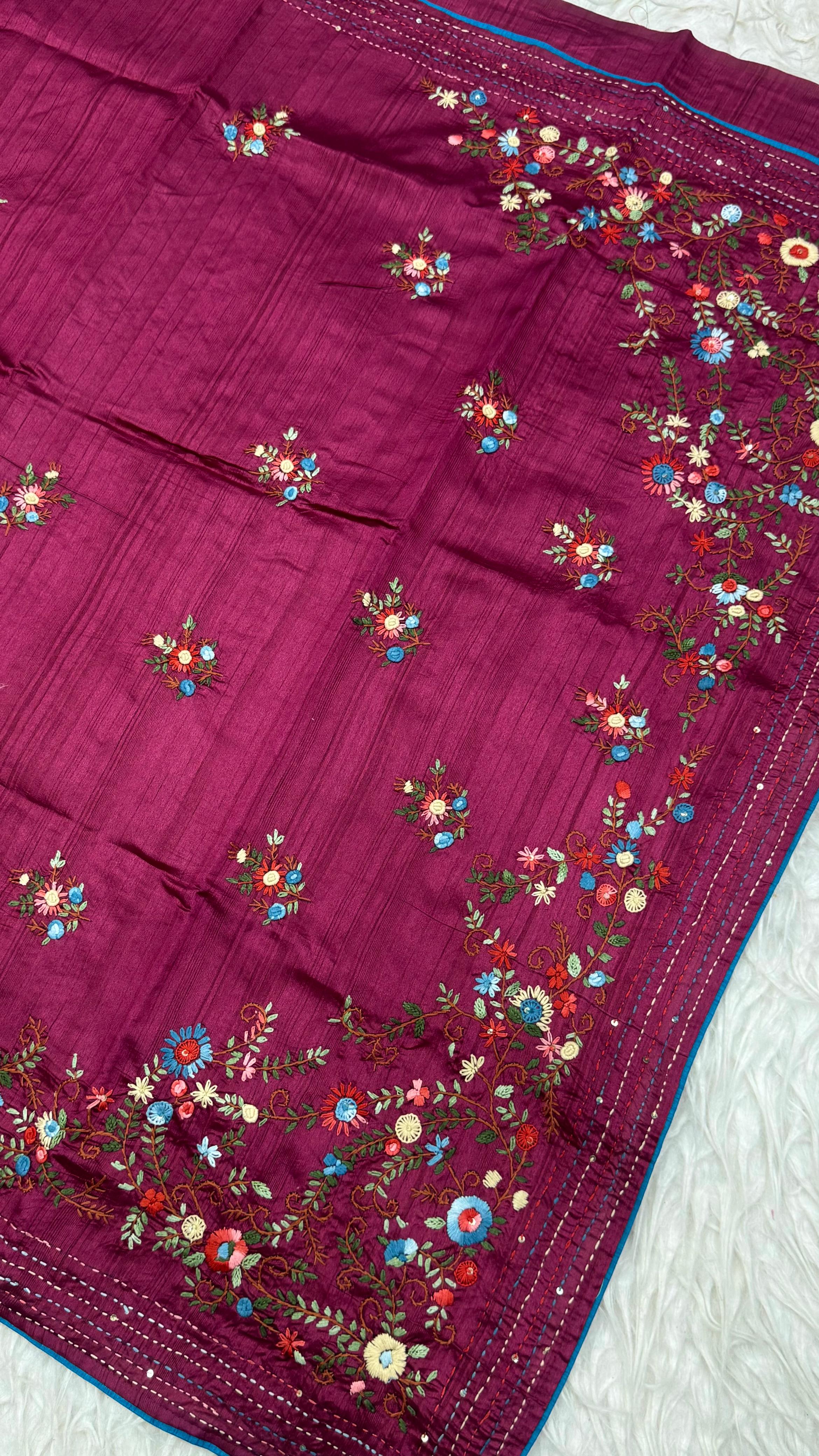 Kantha Work Saree