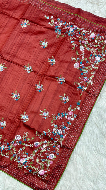 Kantha Work Saree
