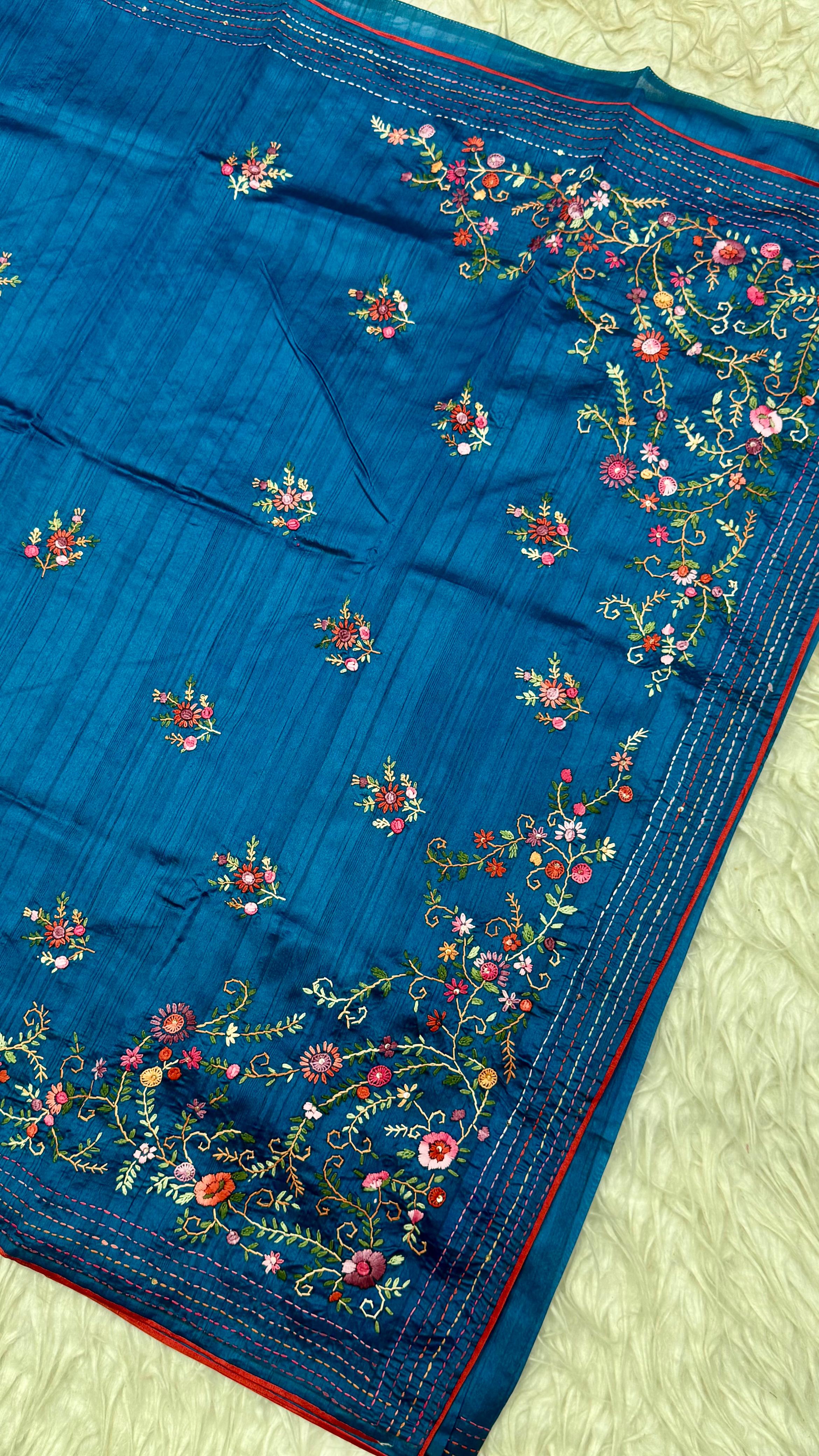 Kantha Work Saree