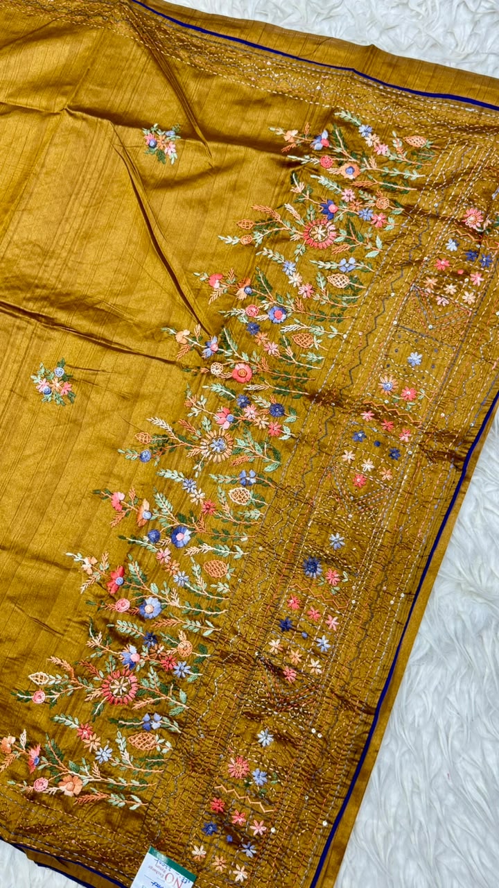 Kantha Work Saree