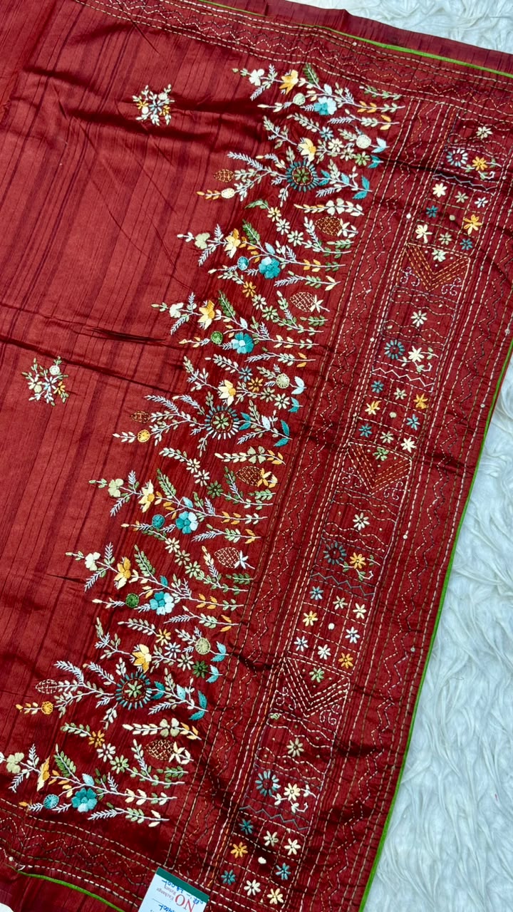 Kantha Work Saree