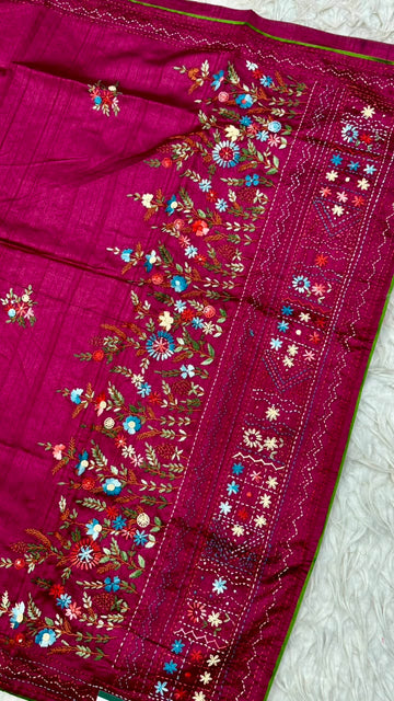Kantha Work Saree