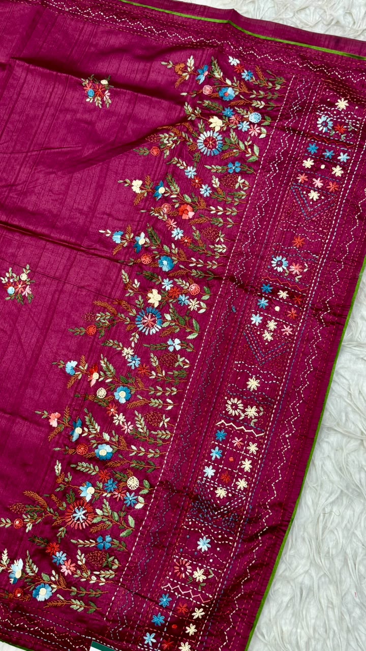 Kantha Work Saree