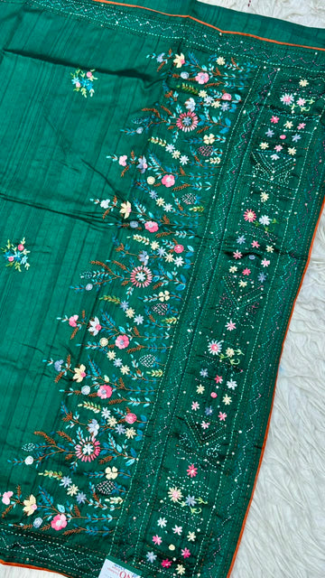 Kantha Work Saree